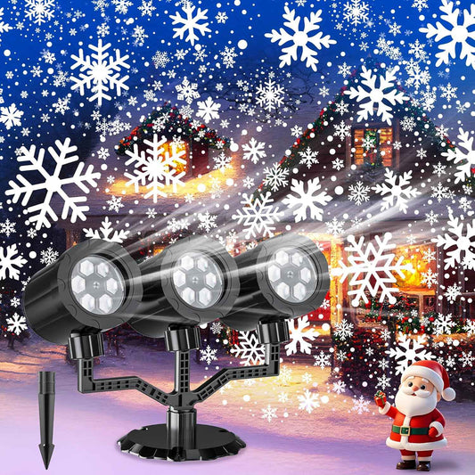 GUSODOR Triple-Head Snowfall Light – Impressive Birthday and Holiday Gift for Mom, Her, and the Hard-to-Shop-For