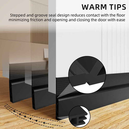 Door Draft Stopper – Single-Strip Silicone Seal in Matte Black for Intentional, Uncluttered Interiors