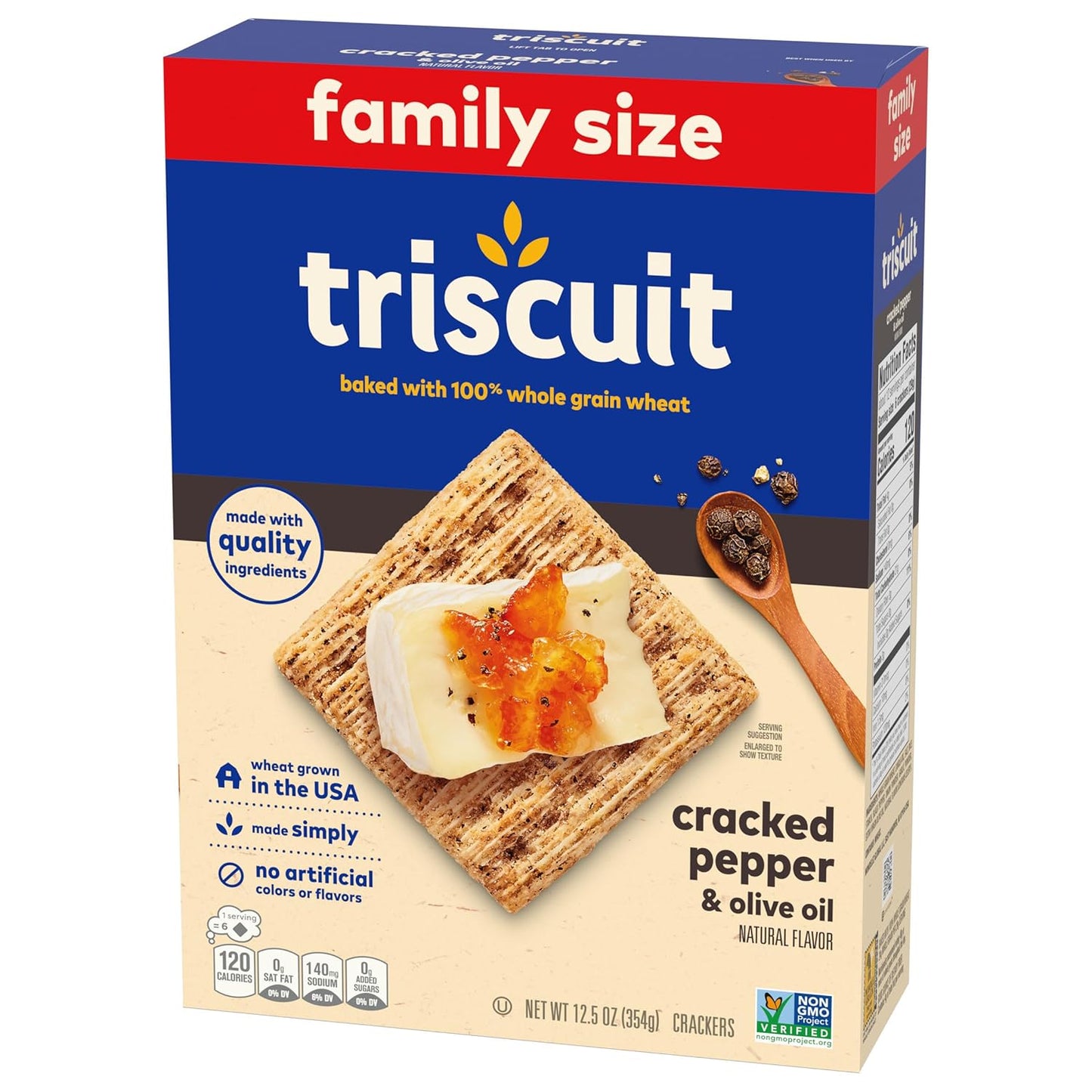 Triscuit Cracked Pepper & Olive Oil Crackers – 100% Whole Grain Lunchbox Staple for Health-Conscious Families