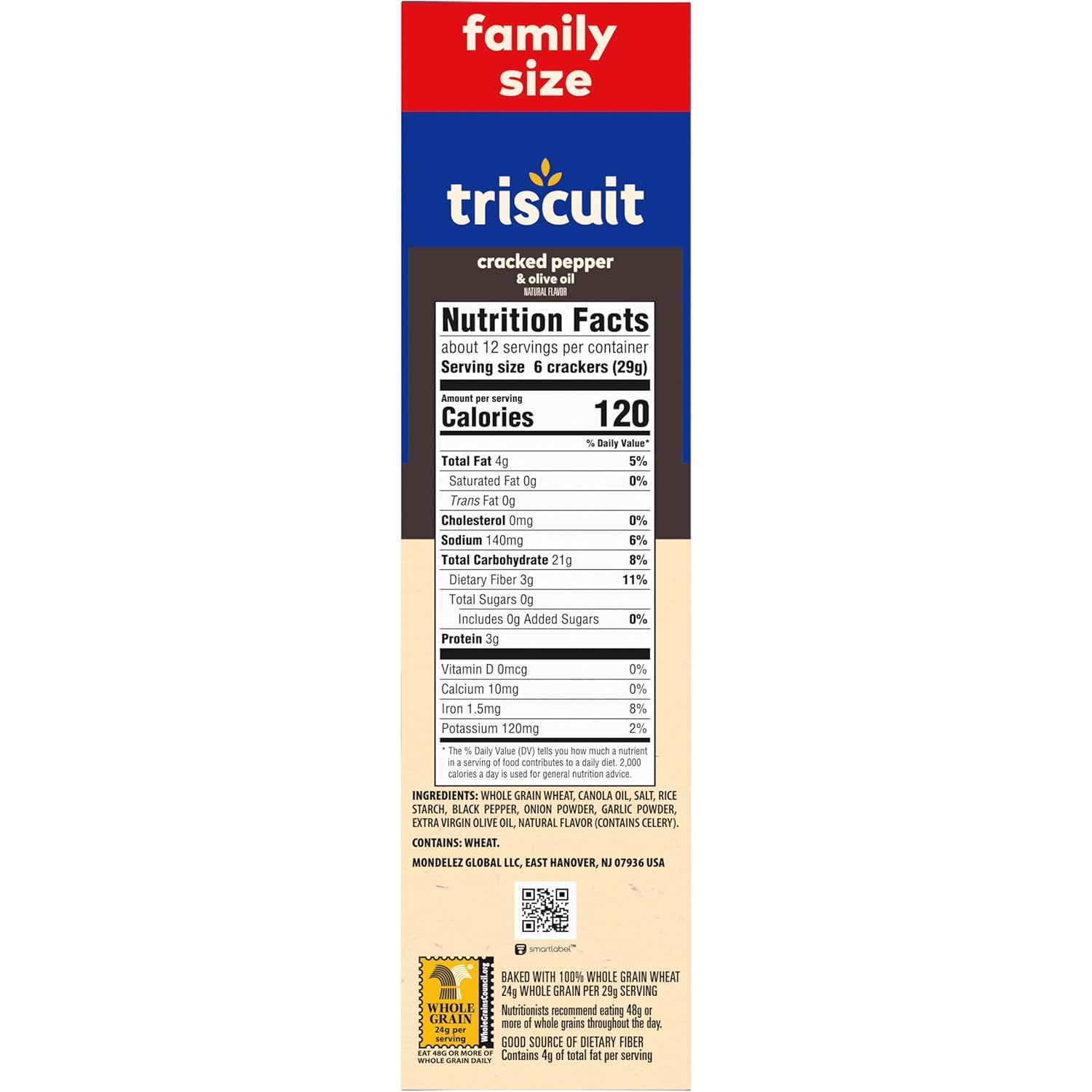 Triscuit Cracked Pepper & Olive Oil Crackers – 100% Whole Grain Lunchbox Staple for Health-Conscious Families