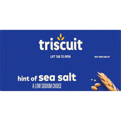 Triscuit Hint of Sea Salt Whole Grain Crackers – Filling Desk Snack for Focused Work-from-Home Days