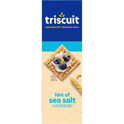 Triscuit Hint of Sea Salt Whole Grain Crackers – Filling Desk Snack for Focused Work-from-Home Days