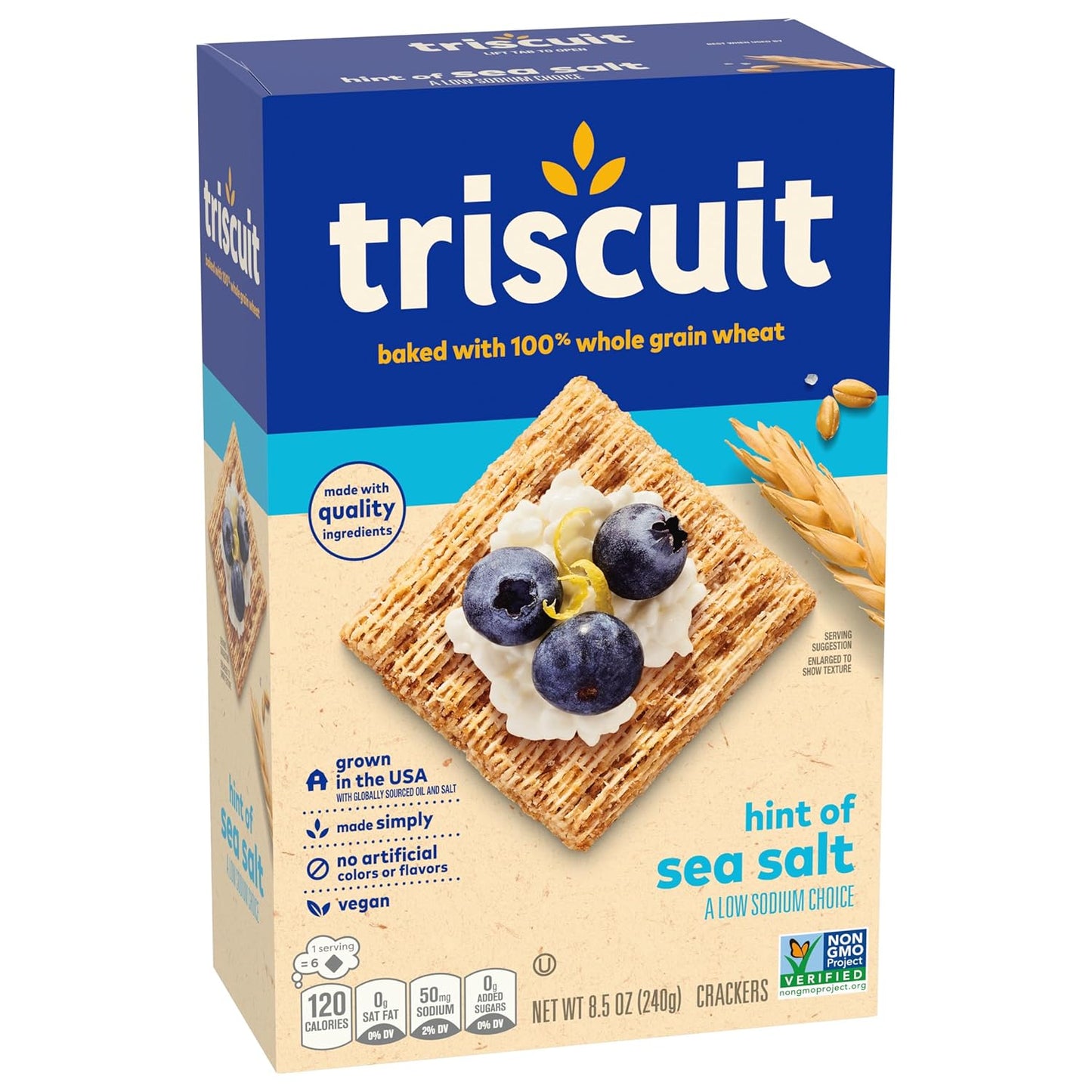 Triscuit Hint of Sea Salt Whole Grain Crackers – Filling Desk Snack for Focused Work-from-Home Days