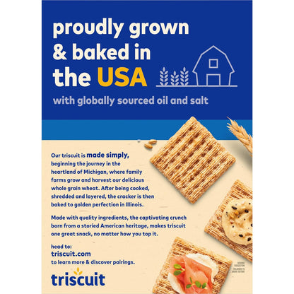 Triscuit Original Whole Grain Wheat Crackers – Clean-Label Vegan Crackers for Wellness Pantry and Lunch Bag, 12.5 oz