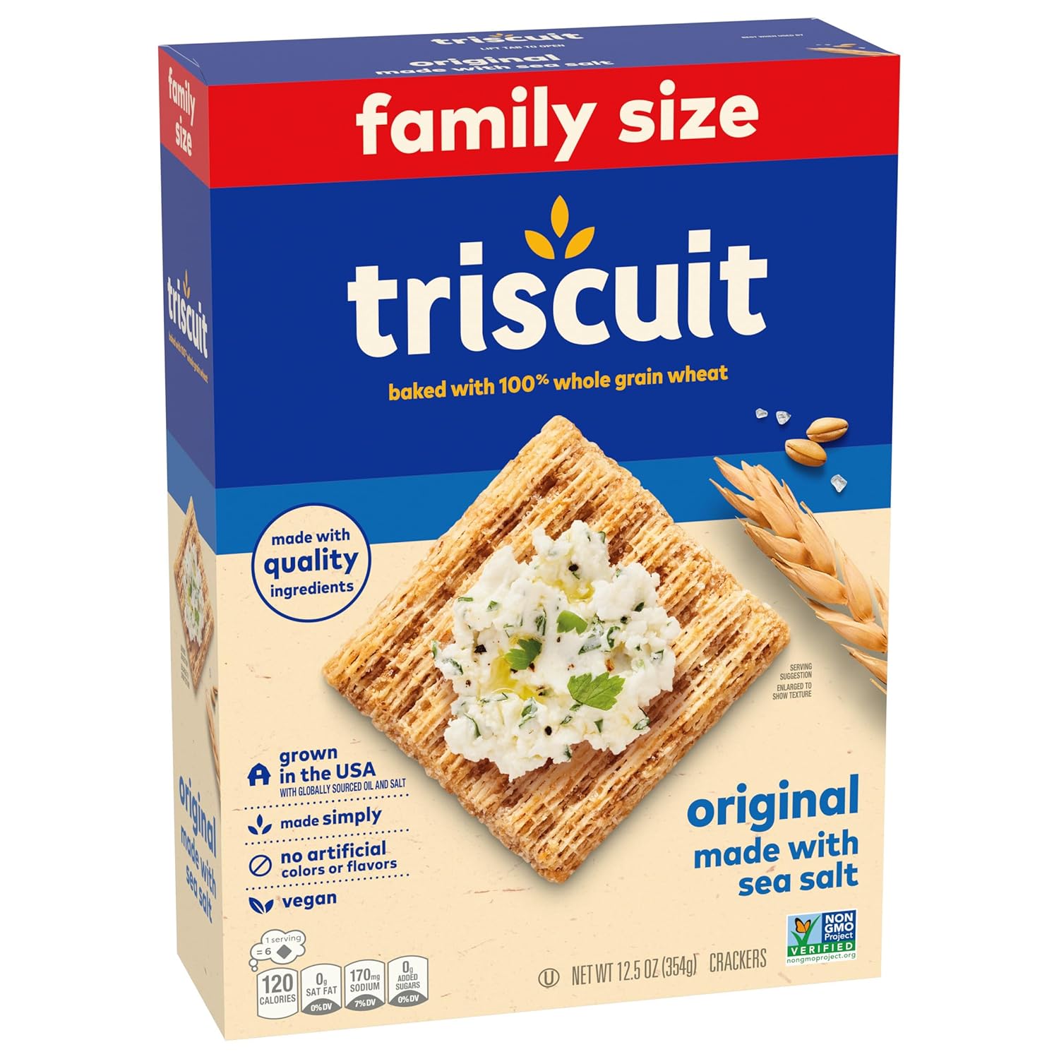 Triscuit Original Whole Grain Wheat Crackers – Clean-Label Vegan Crackers for Wellness Pantry and Lunch Bag, 12.5 oz
