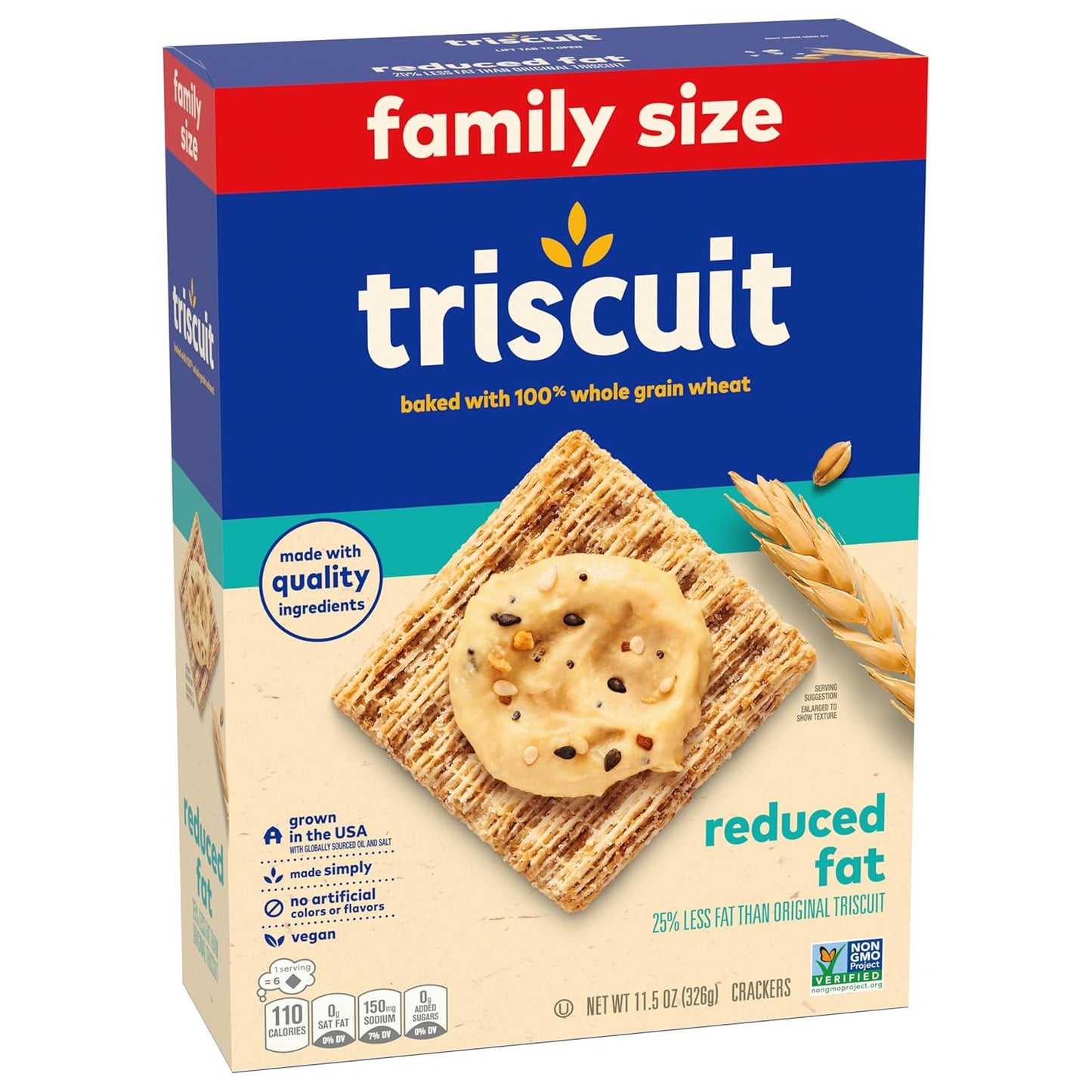Triscuit Reduced Fat Crackers – Clean Ingredient Office Desk Snack for Calorie-Conscious Wellness Enthusiasts