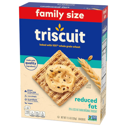 Triscuit Reduced Fat Crackers – Clean Ingredient Office Desk Snack for Calorie-Conscious Wellness Enthusiasts