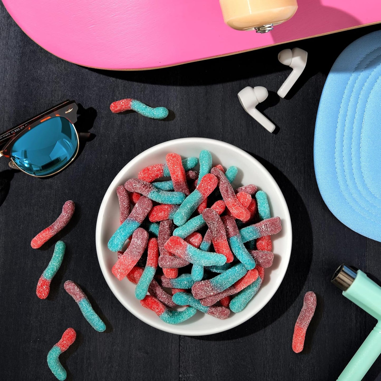 Trolli Sour Brite Crawlers Gummy Worms 28.8 oz - Travel Friendly Chewy Gummy Candy for Hiking Snacks, Roadside Stops, and Park Outings