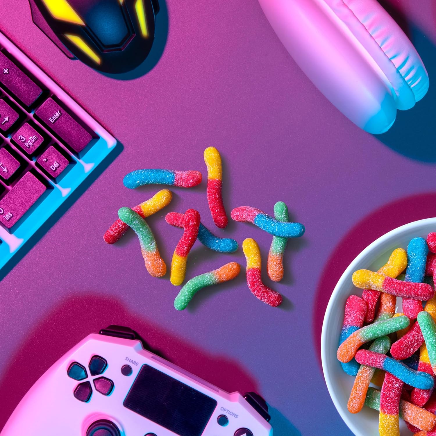 Trolli Sour Brite Crawlers Sour Worms – Resealable Travel Candy for Road Trips, Day Hikes and Outdoor Adventures, 7.2 oz