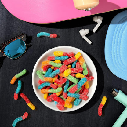 Trolli Sour Brite Crawlers Sour Worms – Resealable Travel Candy for Road Trips, Day Hikes and Outdoor Adventures, 7.2 oz
