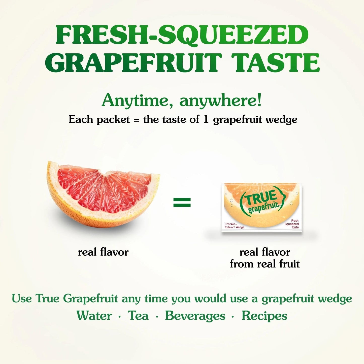 True Citrus Grapefruit Powder Packets – Travel Ready Citrus Flavoring for Hotel Rooms and Restaurant Glasses, Single Serve