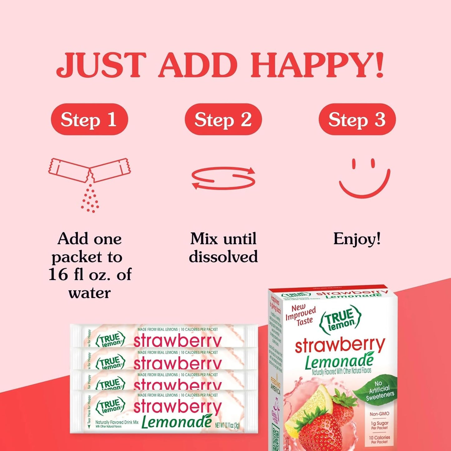 True Citrus True Lemon Strawberry Lemonade Drink Mix – Desk Side Hydration for Busy Professionals