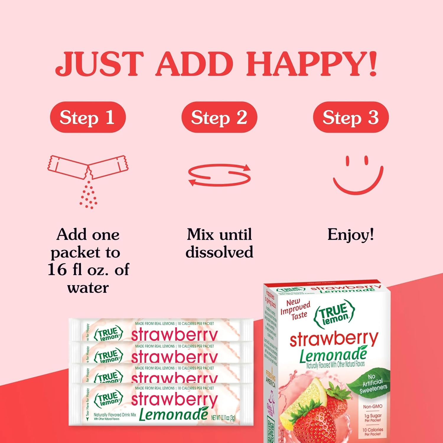 True Citrus True Lemon Strawberry Lemonade Drink Mix – Desk Side Hydration for Busy Professionals