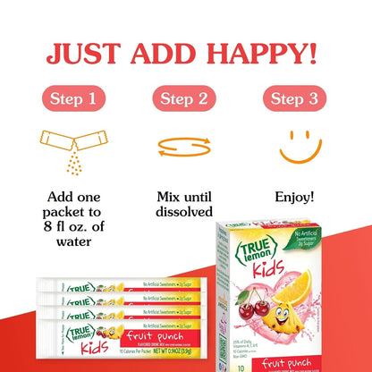 True Lemon Clean-Ingredient Hydration Packets – Simple Sugar-Free Drink Mix for Uncluttered Pantries