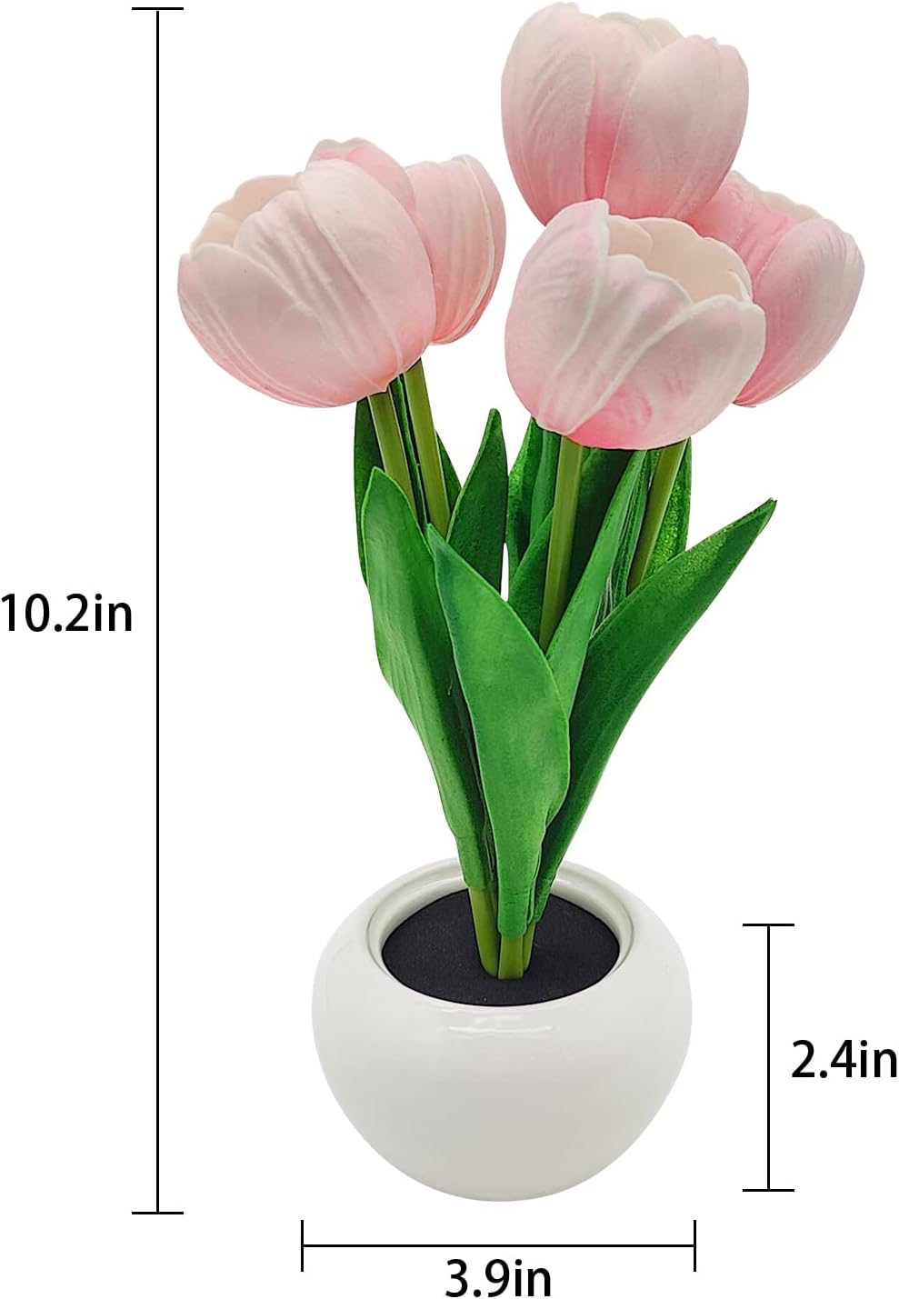 Tulip LED Table Lamp – Pink Artificial Flower Centerpiece for Living Room and Bedroom Decor
