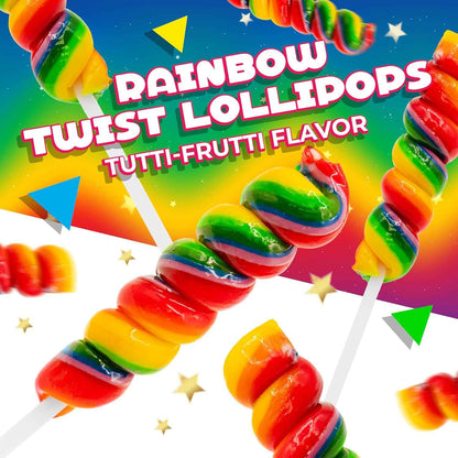 Rainbow Swirl Lollipops 30 Count Jar – Travel-Friendly Wrapped Candy for Picnics, Carnivals, and Outdoor Festivals