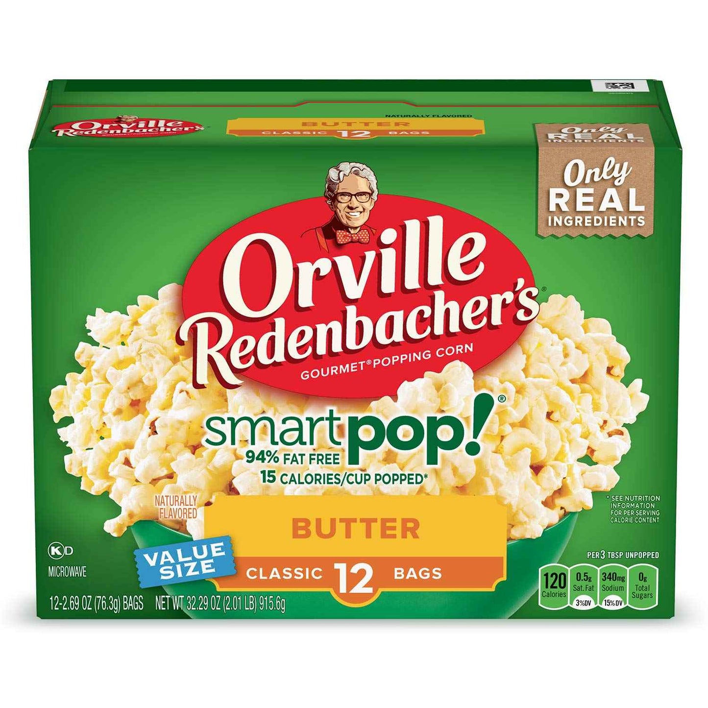 Orville Redenbacher's SmartPop! Butter Microwave Popcorn 12-Count Value Pack – Crowd-Pleasing Housewarming and Holiday Gift for Movie Lovers