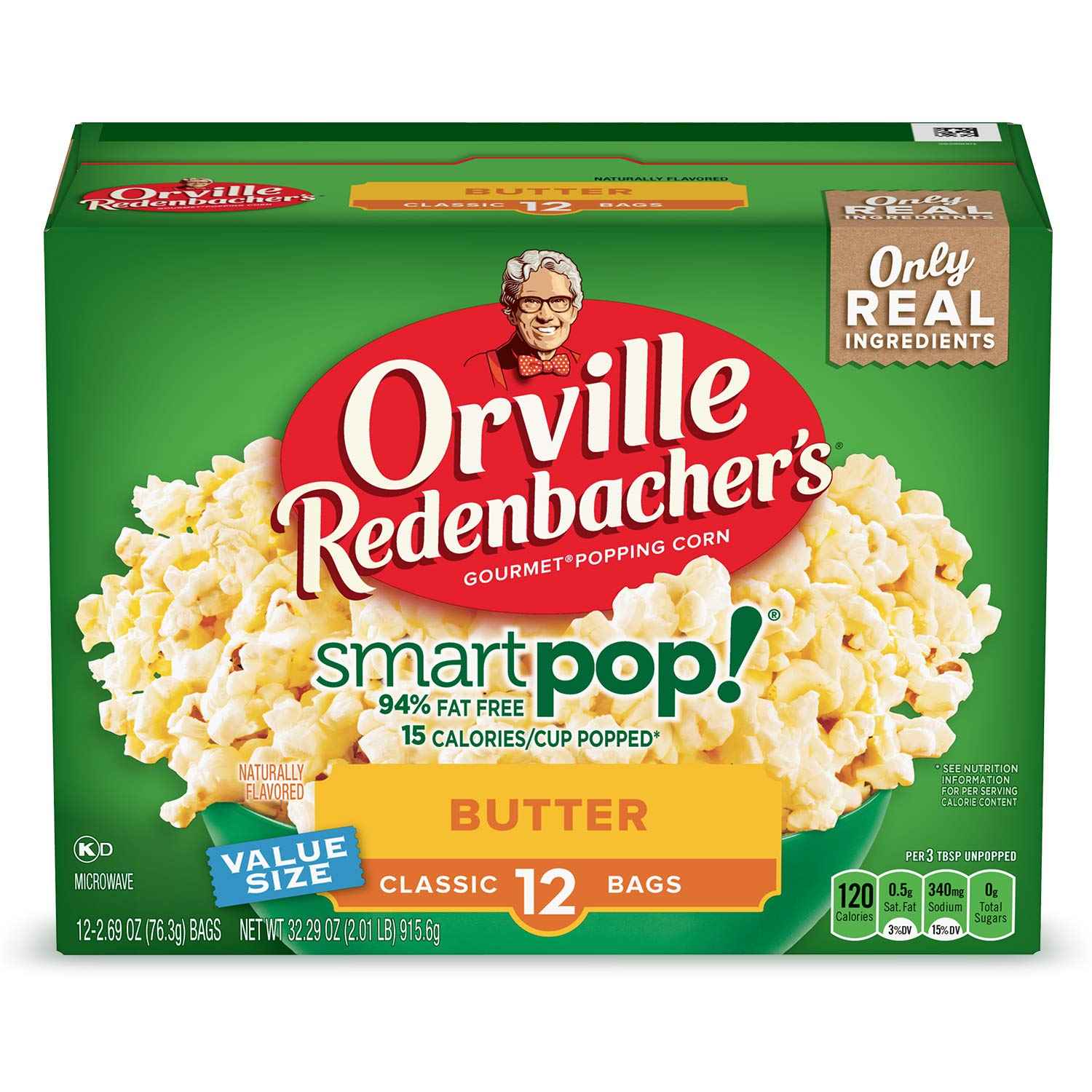 Orville Redenbacher's SmartPop! Butter Microwave Popcorn 12-Count Value Pack – Crowd-Pleasing Housewarming and Holiday Gift for Movie Lovers