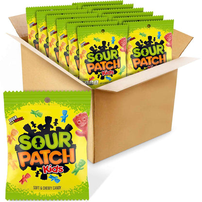 Sour Patch Kids Original Soft & Chewy Candy Bulk 12-Pack – After-School Snack and Classroom Treasure Box Reward for Children