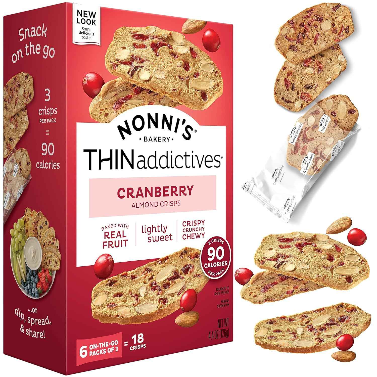 Nonni's Cranberry Thin Addictives – Elegant Holiday Gift Basket Treat for Coffee and Tea Lovers