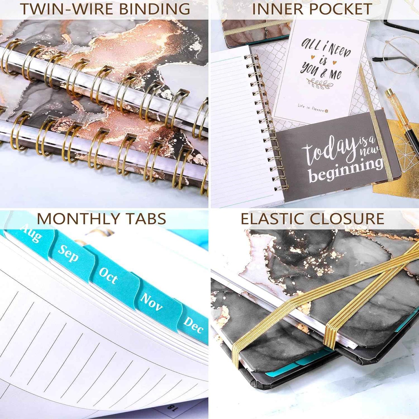 PAPERIAN 2024 Planner – Back-to-School Gift for College Students, A5 Weekly and Monthly Agenda