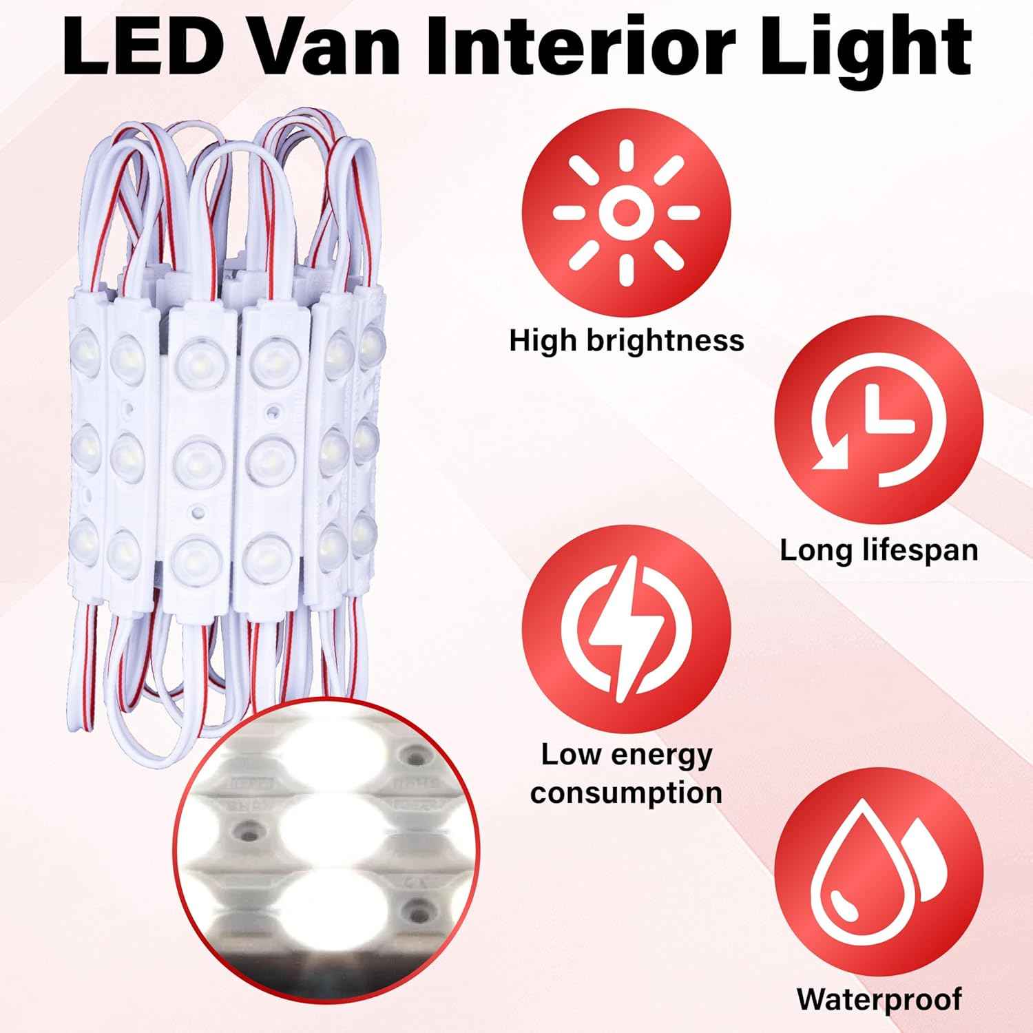 Bright Way Cargo Van LED Light Strip – Bright Ceiling Illumination for Electricians, Plumbers, and Delivery Drivers