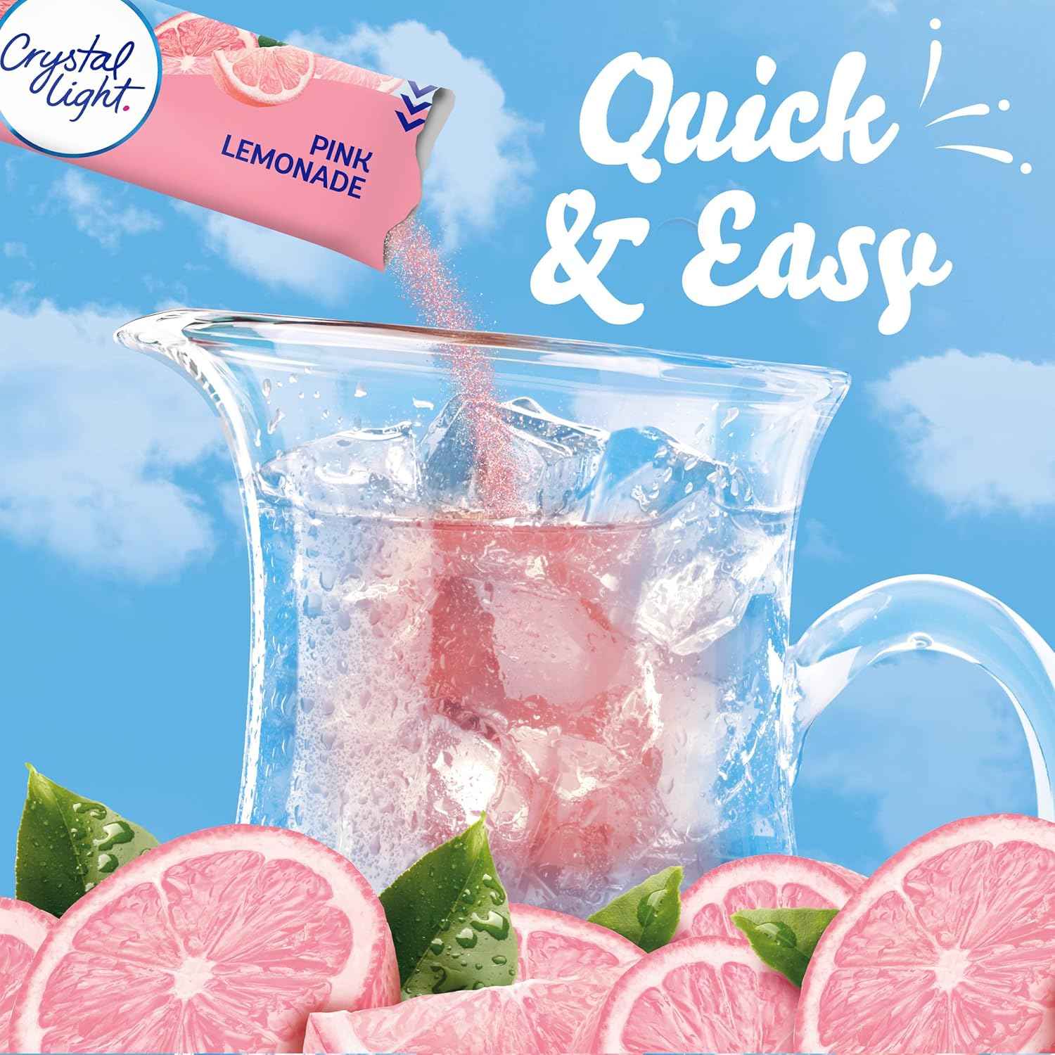 Crystal Light Pink Lemonade Sugar-Free Mix – Office Desk Drink Alternative to Soda for Workday Focus
