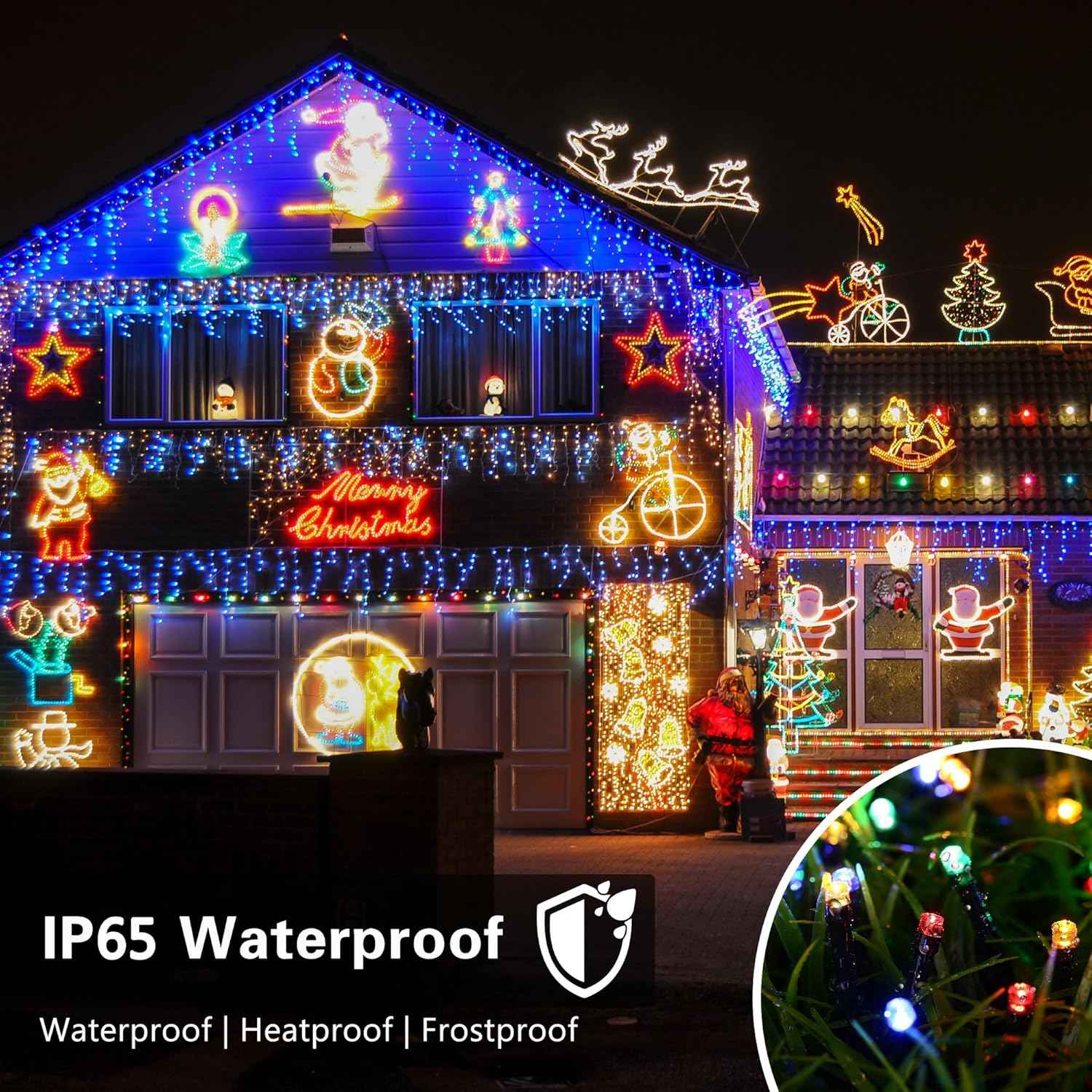 Toodour Solar String Lights – Flameless Outdoor and Indoor Lighting for Homes with Kids and Pets, LED Only