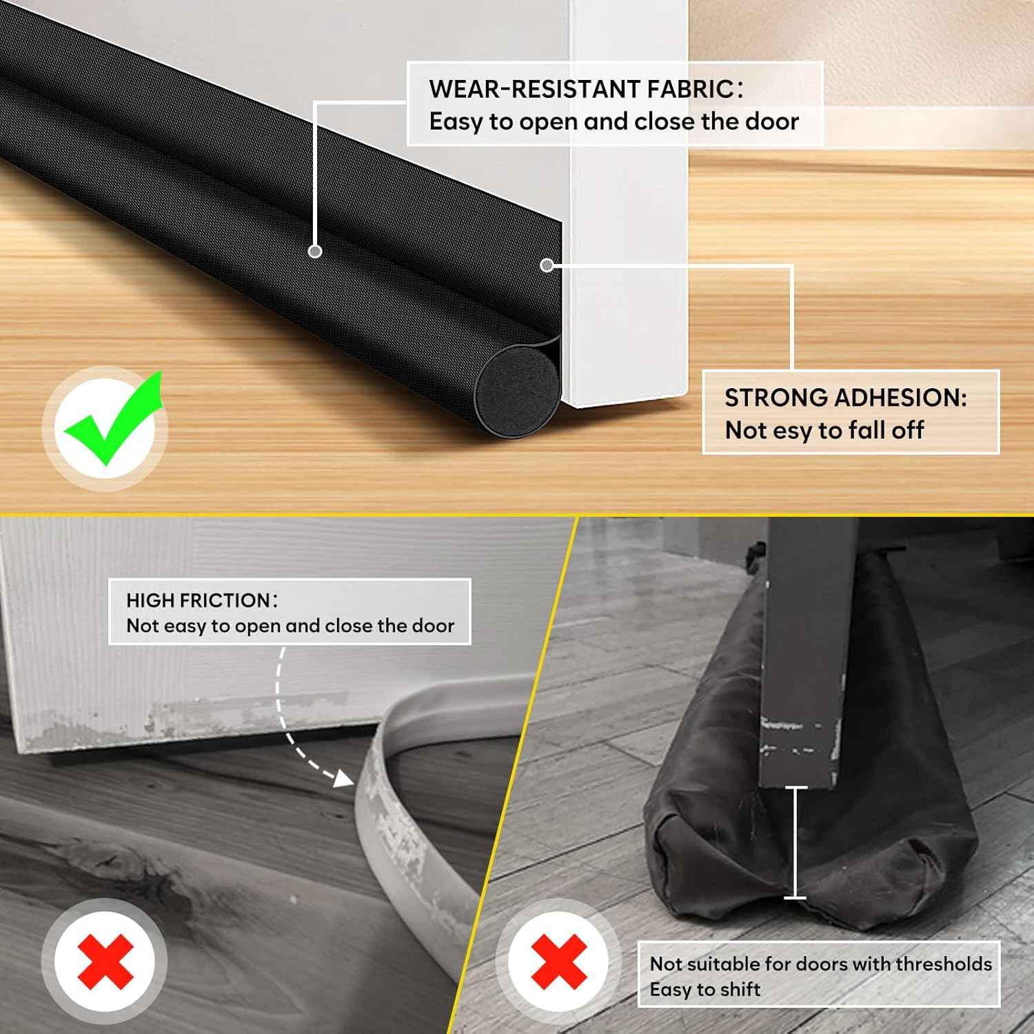 HomeProtect Draft Stopper for Bedroom Door – Block Nighttime Noise and Light for Deeper, Restorative Sleep