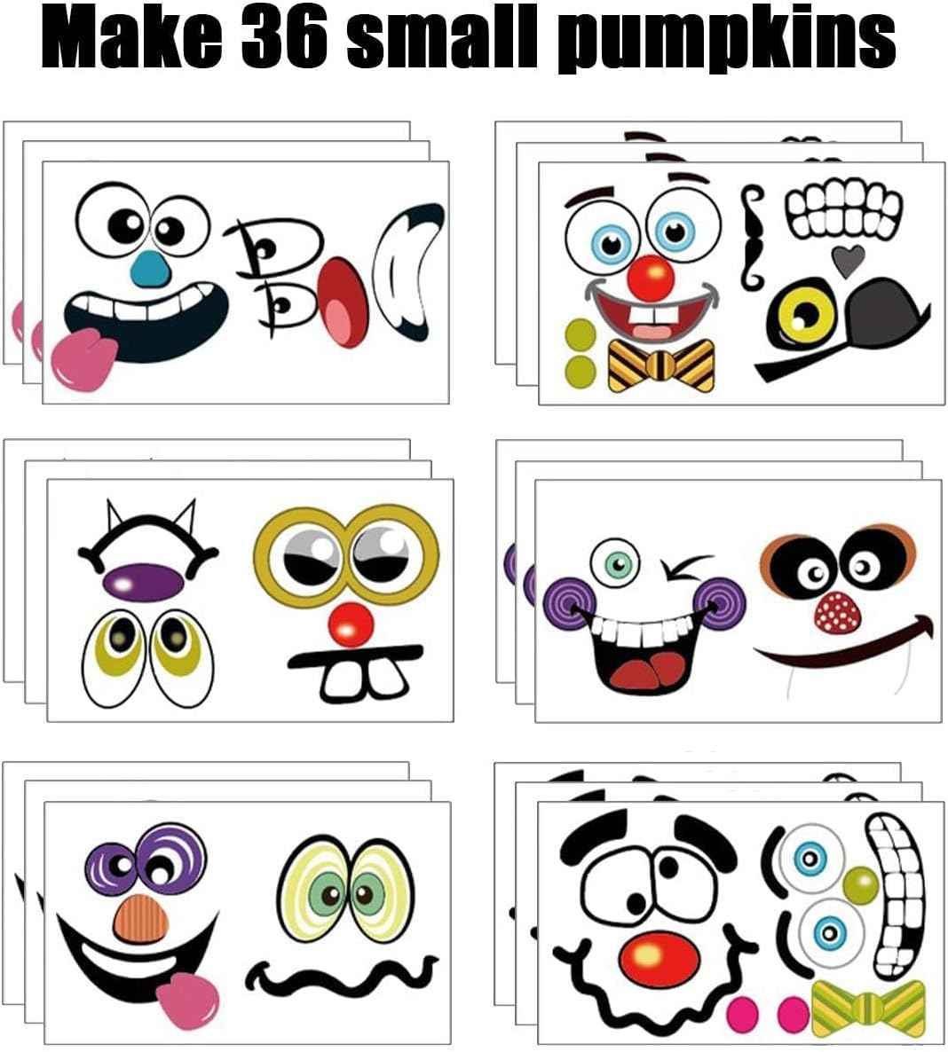 MiniPumpkin Peel-and-Stick Faces – Sharp-Tool-Free Pumpkin Decorating for Worry-Free Halloween