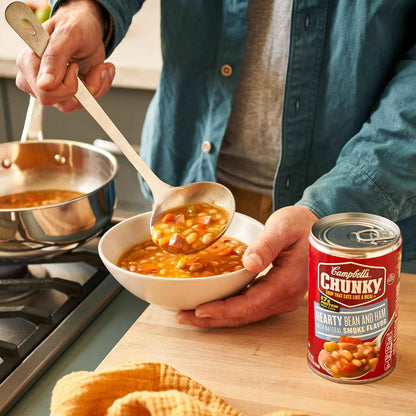 Campbell's Chunky Soup Hearty Bean with Ham 19 oz - Warm Comfort Bowl for Post-Workout Refueling