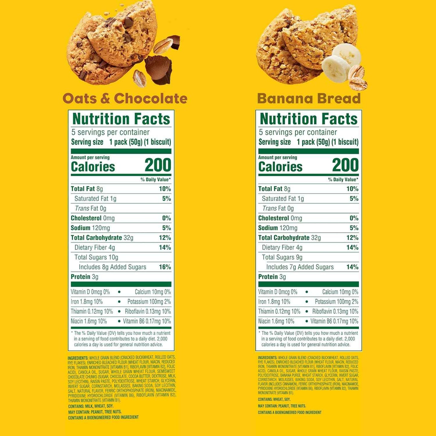 belVita Banana Bread & Oats & Chocolate Biscuit Bars – Individually Wrapped After-School Snack for Active Kids