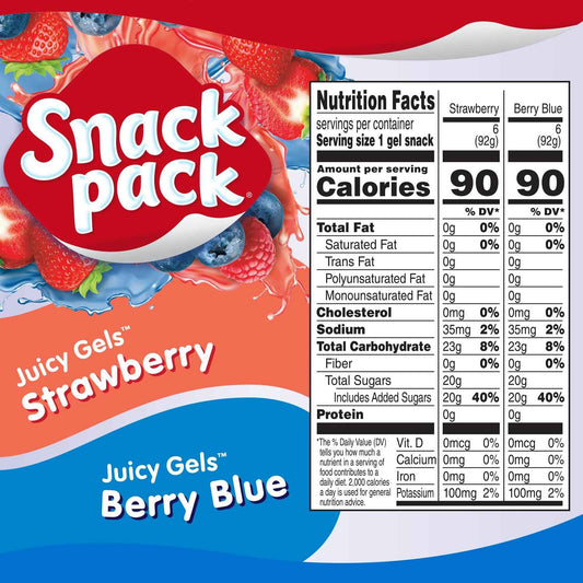 Snack Pack Gel Cups – Portable Sweet Treat for Summer Camp and Picnic Tables, 12 Pack