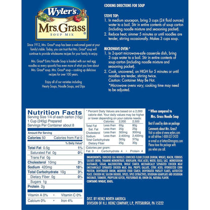 Wyler's Mrs. Grass Extra Noodles Soup Mix – Dorm Room Quick Lunch for Studying Late and Cramming Sessions