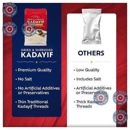 Eastanbul Kataifi Shredded Fillo Dough – Pre-Chopped Baking Staple for Quick Viral Dessert Content Creation, Dubai Chocolate Bar Ingredient, 170g