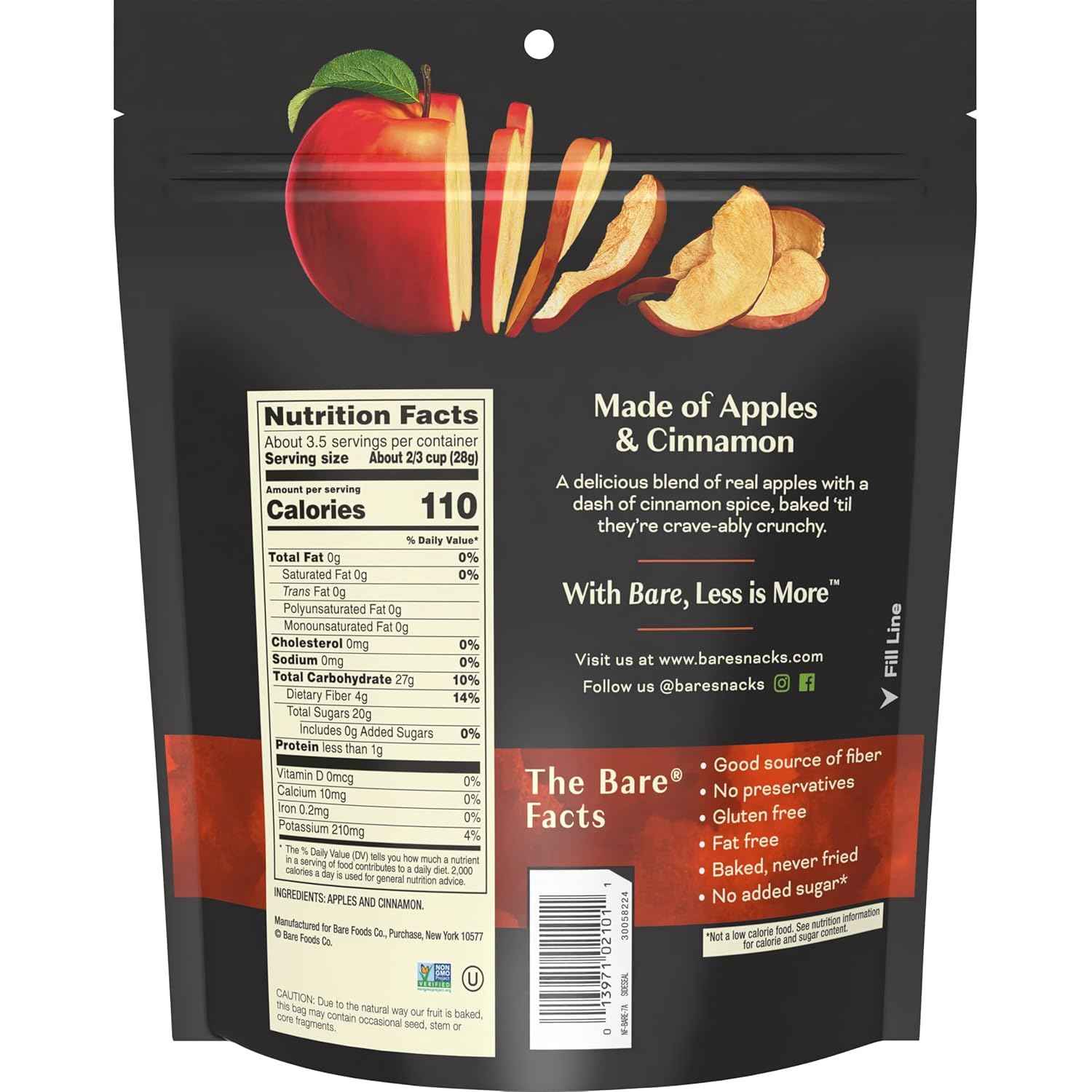 Bare Cinnamon Apple Chips 3-Pack – Thoughtful Healthy Snack Gift for Health-Conscious Friends