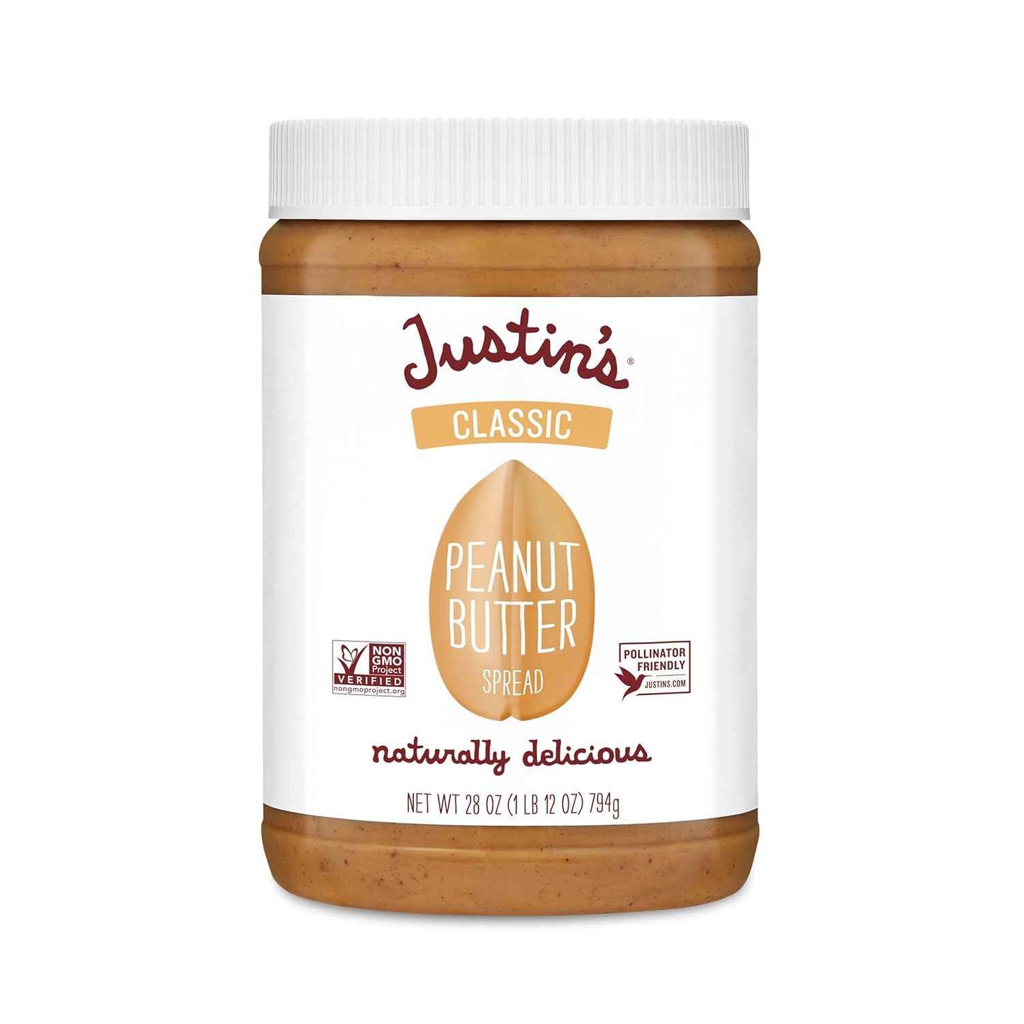 Justin’s No-Stir Peanut Butter Creamy – Clean-Label Jar for Uncluttered Wellness Spaces