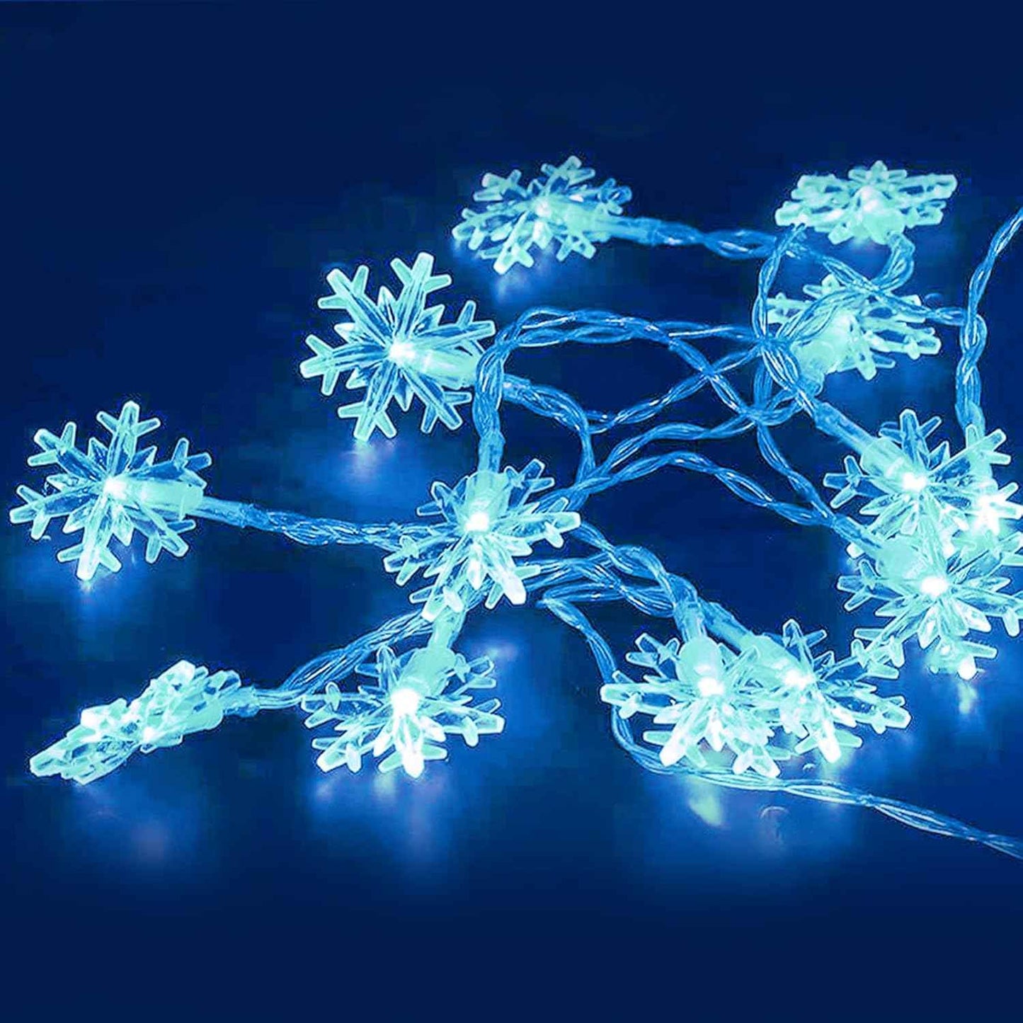 DomeStar Snowflake String Lights – Waterproof Patio and Porch Decor, Battery Powered LED for Covered Outdoor Use