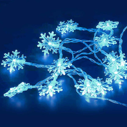 DomeStar Snowflake String Lights – Waterproof Patio and Porch Decor, Battery Powered LED for Covered Outdoor Use