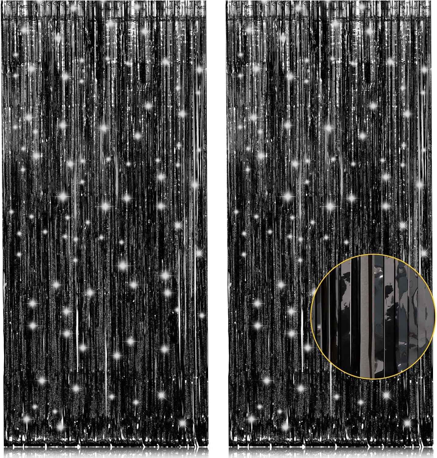 [Brand Name] Metallic Tinsel Curtain 2-Pack – Thoughtful Housewarming Gift, Reusable Photo Booth Doorway Backdrop