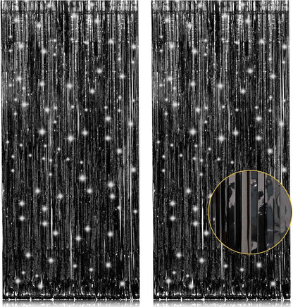[Brand Name] Metallic Tinsel Curtain 2-Pack – Thoughtful Housewarming Gift, Reusable Photo Booth Doorway Backdrop