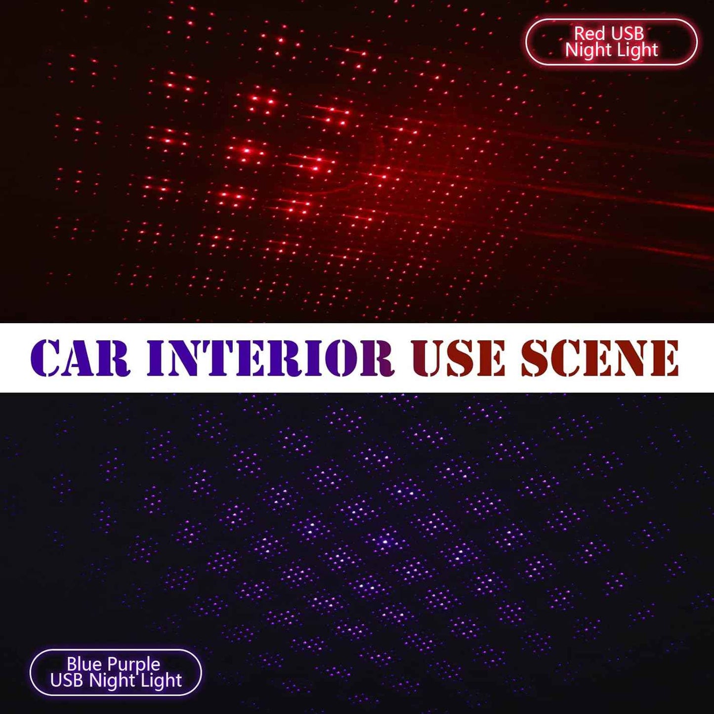 Hortsun USB Star Projector – Cozy Bedroom and Dorm Room Accent Light, Red and Purple Ambient Ceiling Lamp