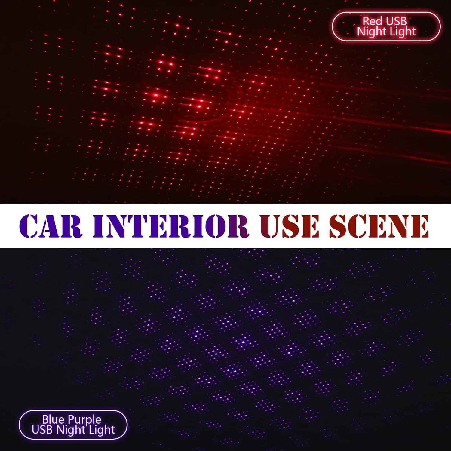 Hortsun USB Star Projector – Cozy Bedroom and Dorm Room Accent Light, Red and Purple Ambient Ceiling Lamp