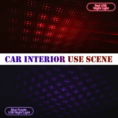 Hortsun USB Star Projector – Cozy Bedroom and Dorm Room Accent Light, Red and Purple Ambient Ceiling Lamp