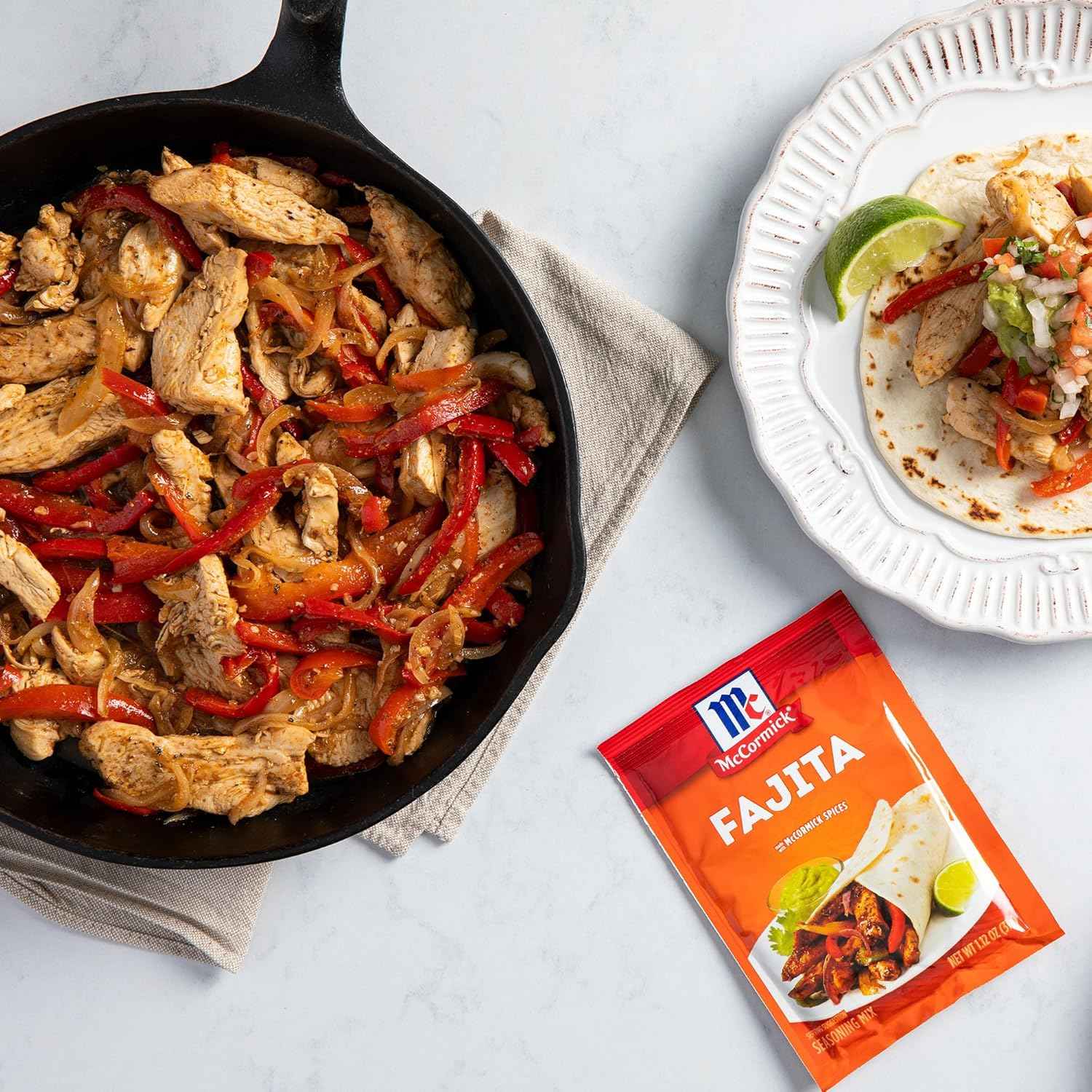 McCormick Fajita Seasoning Mix – Kid Friendly Mild Flavor for Family Fajita Night in the Kitchen
