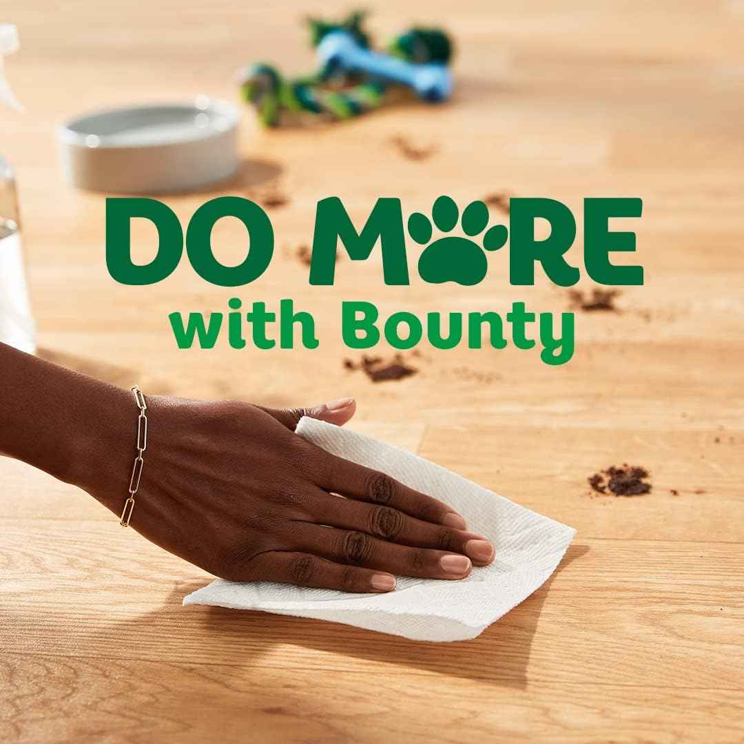 Bounty Quick-Size Paper Towels for Home Office and Desk Cleanups, 2X Absorbent Sheets That Keep Your Workspace Focused
