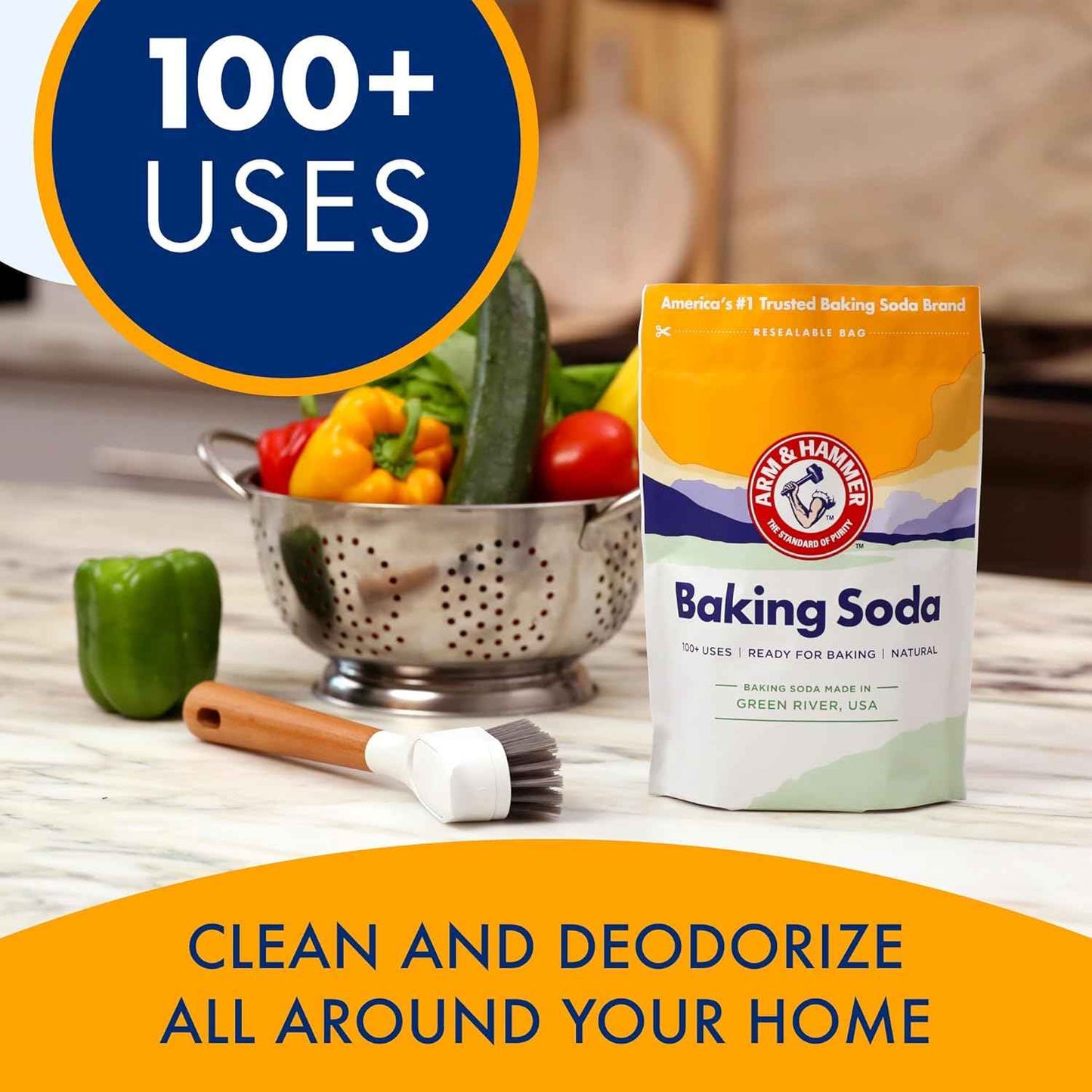 ARM & HAMMER Pure Baking Soda, 7 Lb Bag — Chemical-Free Cleaning Alternative for Sensitive Households