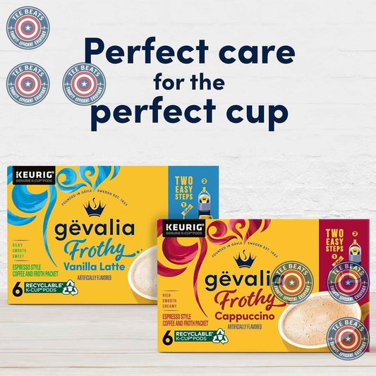 Gevalia Frothy Cappuccino K-Cup Kit – 2-Step Espresso Style Pods for Home Office Focus Sessions