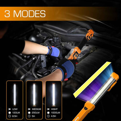 EverBrite 1000LM LED Work Light – Hands-Free Productivity Light for Engine Repair and Attic Insulation, Magnetic Base and Hooks