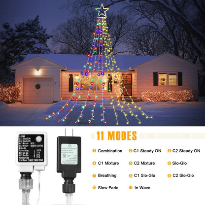 two timer settings: 6 hours on/18 off or 8 hours on/16 off, controlled via remote